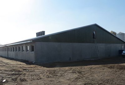 Neuer Stall für die Ferkelaufzucht mit modernen Stalleinrichtungen und Systemen für Trockenfütterung sowie Stallklima